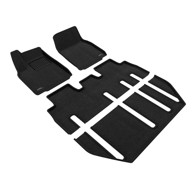 Tesla Model X Floor Mat Set - Front Rear and Third Row - 3D MAXpider - ELEGANT - Black - `22-`24 Tesla Model X Floor Mat Set - Front Rear and Third Row - 3D MAXpider - ELEGANT - Black - `22-`24